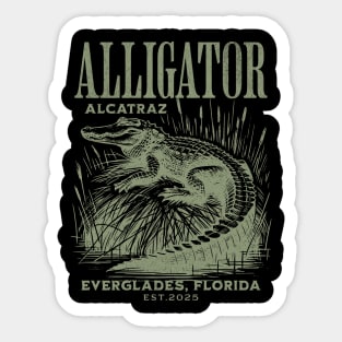 Alligator Alcatraz Everglades Florida Funny Parody Design Sticker
